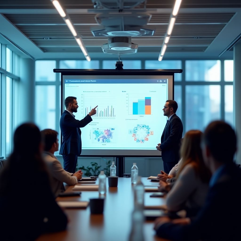 Apresentação de resultados para cliente corporativo